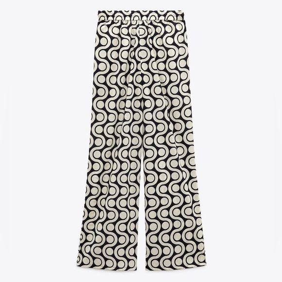 Zara Pants & Jumpsuits Zara Cotton Print Pants Black White Poshmark
